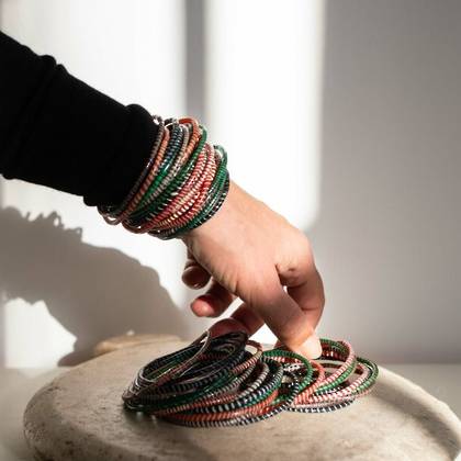 Jokko Bracelets from Mali Africa - Winter Forest Set of 8