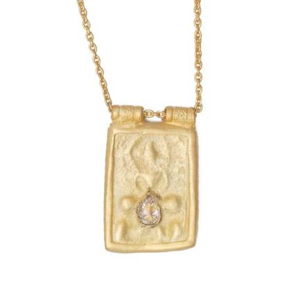 Necklace - Gold Plate Kali with Cubic Zirconia