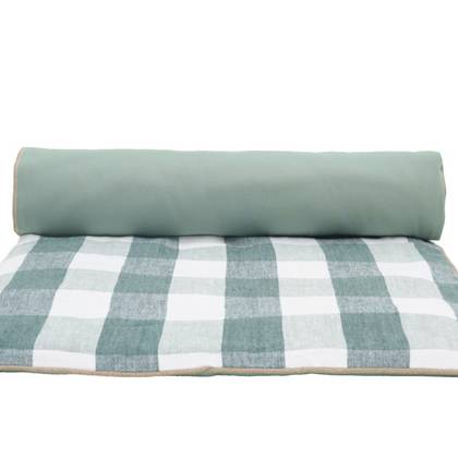 French Linen Sofa Mattress in Palma Celadon - washable