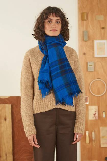Moismont Wool Scarf - design n° 699 Blue Worker