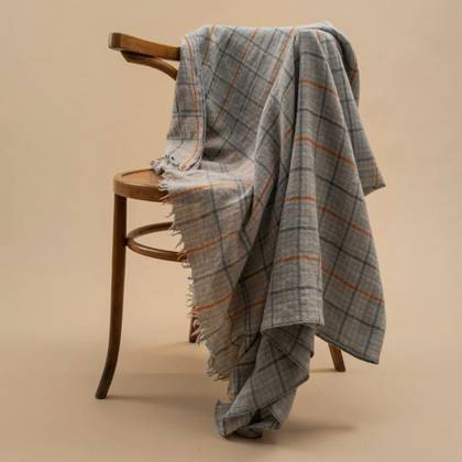French 100% Wool Blanket / Throw - design n°79 Dutch Blue