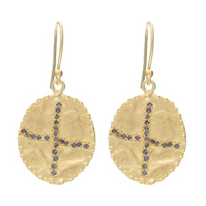 Earrings  - Oval Iolite Cross (sold out)