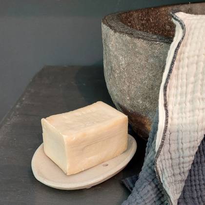 Ceramic Handmade Soap Dish in Sandstone