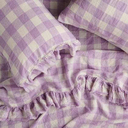 Lilac Ruffle Flat Sheet - One size (sold out)