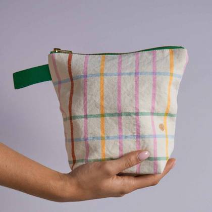 Toiletry Bag Organic Cotton Large - Multicolour (due May 7)
