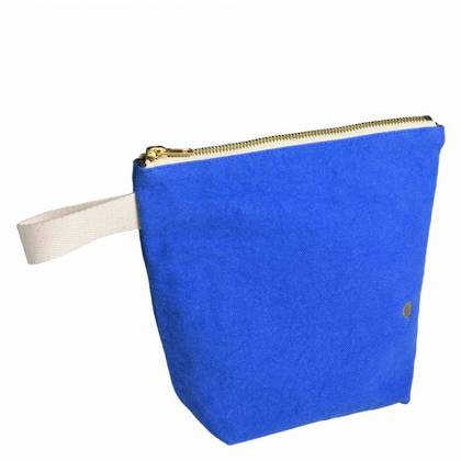 Toiletry Bag Organic Cotton - Medium - Bleu Mecano