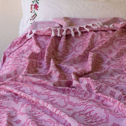 Turkish Cotton Bedcover - Cerise