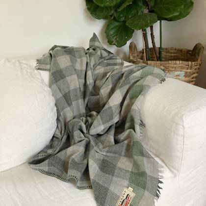 French 100% Wool Blanket / Throw - design n°56 Evergreen