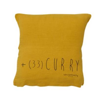 Bed & Philosophy pure linen Molly Cushion in Curry