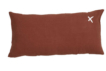 Large Pure linen Lovers cushion in Ambre 55 x 110cm (available to order)