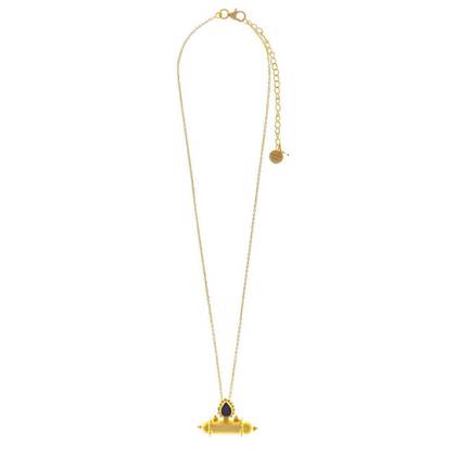 Necklace - Gold plate Talisman with Tear Drop Iolite