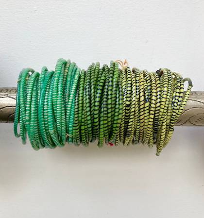 Jokko Bracelets from Mali Africa - set of 6 Green