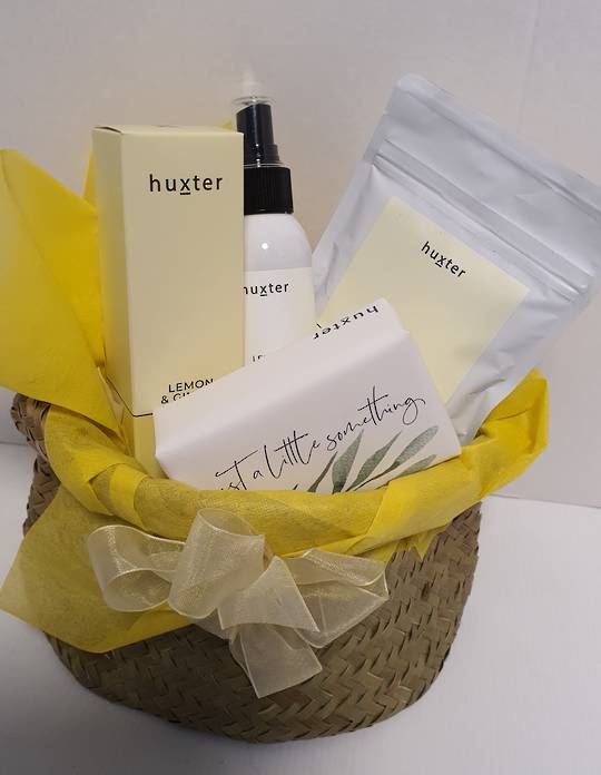 Lemon and Ginger Pamper gifts in Kete