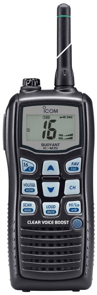 ICOM IC-M35 - Water Proof, Floating 5w Marine Hand Held w/-Voice Boost