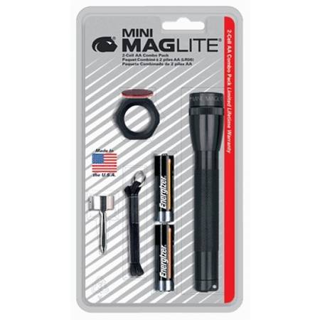 Mini-Maglite Combo Pack Flashlight - Black 2x AA M2A01C