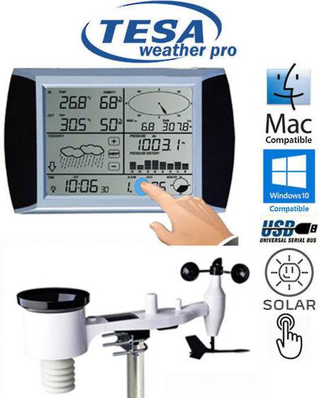 Tesa Wireless Weather Pro Station with Touch Screen  and USB Connection- WS1081 Ver3  In Stock