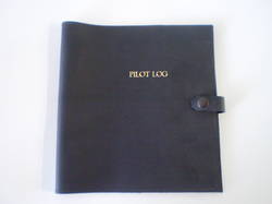 Leather Log Book Cover - Black  For current NZ CAA 1373 Pilot Log Book