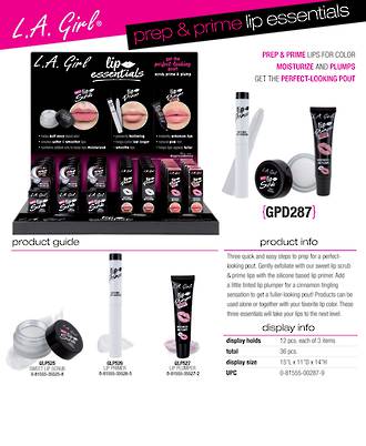 LA Girl Prep & Prime Lip Essentials Display - 36pcs