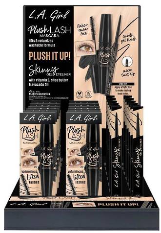 LA Girl Plush Lash Mascara & Gel Liner Display - 24pcs
