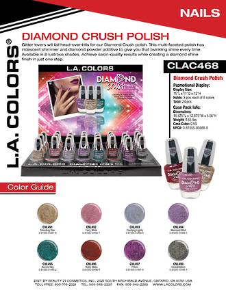 LA Colors Diamond Crush Polish Display - 24pcs