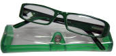 Reading Glasses Coloured In Case Green +2.50