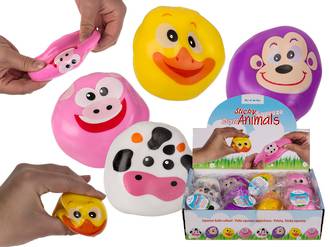 Sticky Squeeze Ball Animals Display - 12pcs