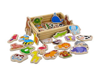 Wooden Animal Magnets in Box