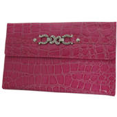 Ladies Wallet Large - Pink Croc