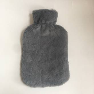 Plush Hot Water Bottle Cover - Grey