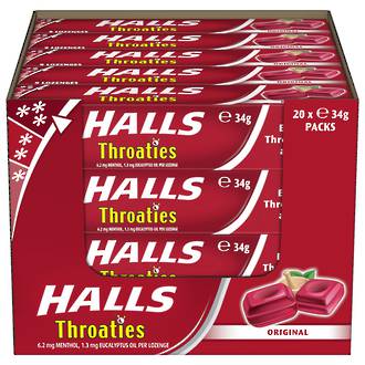 Halls Throaties Original Stickpack Display - 20pcs