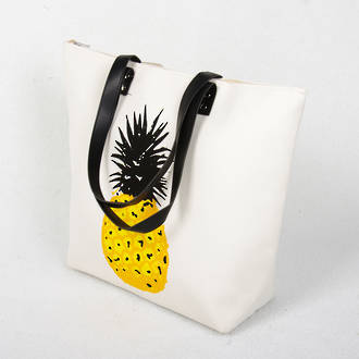 Beach Bag - White Pineapple