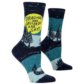 Blue Q Socks - Dragons & Wizards & Shit