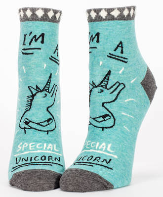 Blue Q Ankle Socks - Special Unicorn