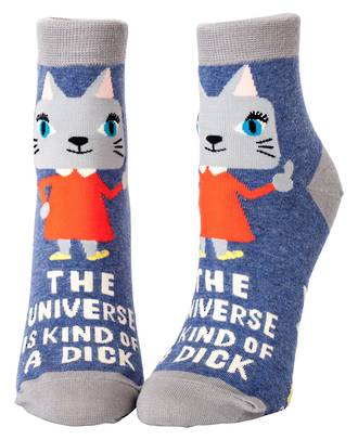 Blue Q Ankle Socks - The Universe Is Kind of a Dick