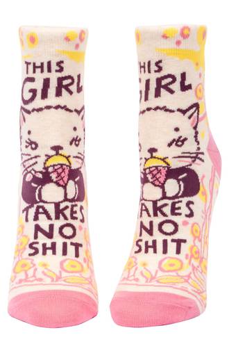 Blue Q Ankle Socks - Girl Takes No Shit