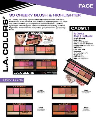 LA Colors - So Cheeky Blush & Highlight Display - 60pcs