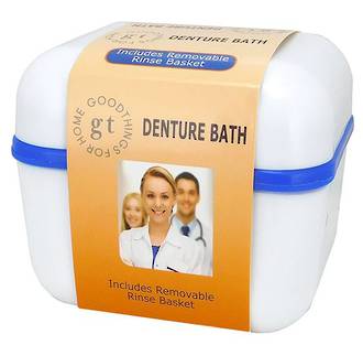 Denture Bath with Strainer