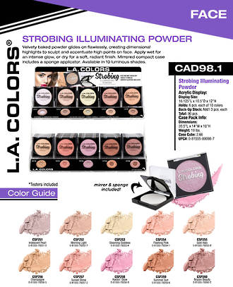 LA Colors - Strobing Powder Display - 90pcs