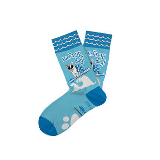 Two Left Feet Kids Socks Surf Dog Medium/Large