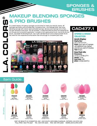 LA Colors PRO Brush & Sponge Display - 60pcs