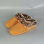 Womens Fur Slippers Brown Large (Size 11-12)