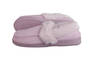 Womens Slippers Pink with Fur Trim Large (Size 11-12)