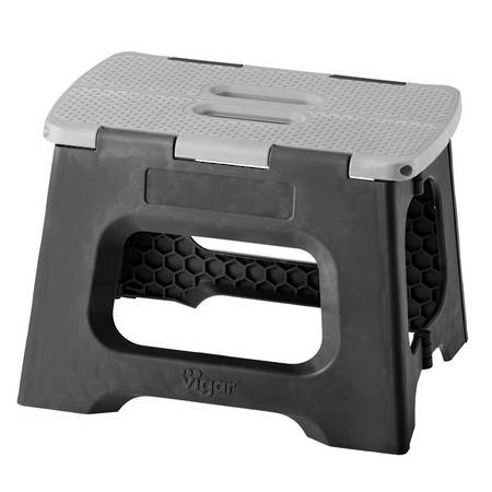 Compact Black/Grey Stool 23cm 9047