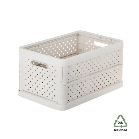 Foldable Crate 11.3ltr Sand White