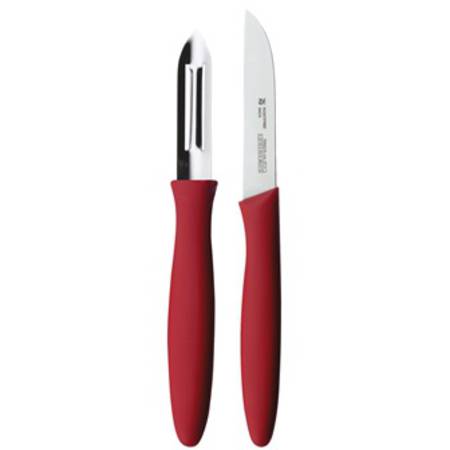 Red Vegetable Knife and Peeler Set 2pce
