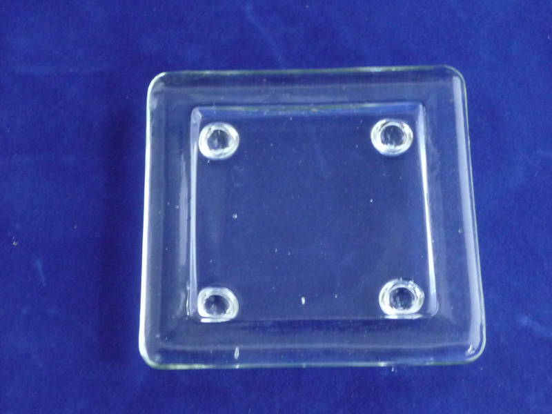 Square glass candle plate