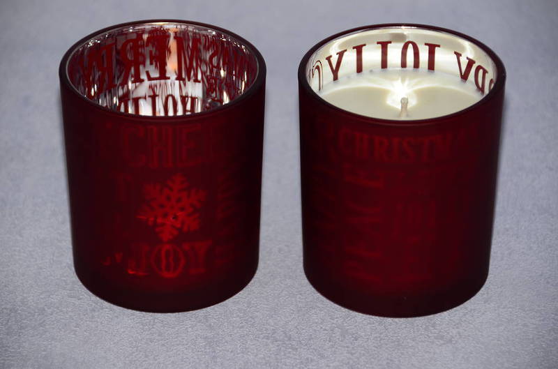 Red  Glass Candle, Christmas Fragrance