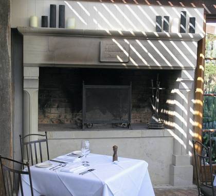 Large French 'Gothique' fireplace, carved in Hinuera stone Commissioned by 'The Mudbrick' restaurant Waiheke Island