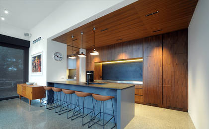 Contemporary Kitchen Big on Timber