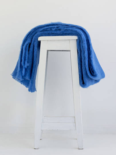 New Zealand Made - Mohair - Windermere - Blanket Throw - Knee Throw - Cobalt Blue